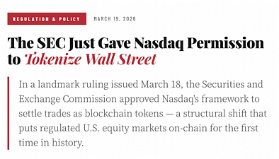 SEC Wall Street Tokenization CCS